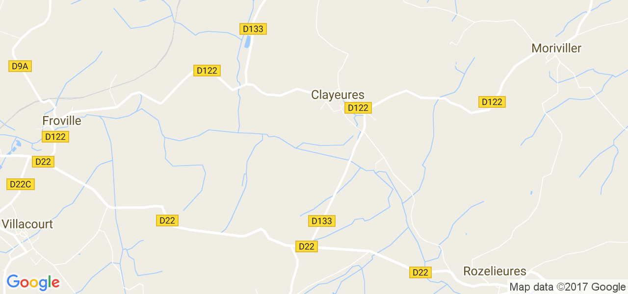 map de la ville de Clayeures