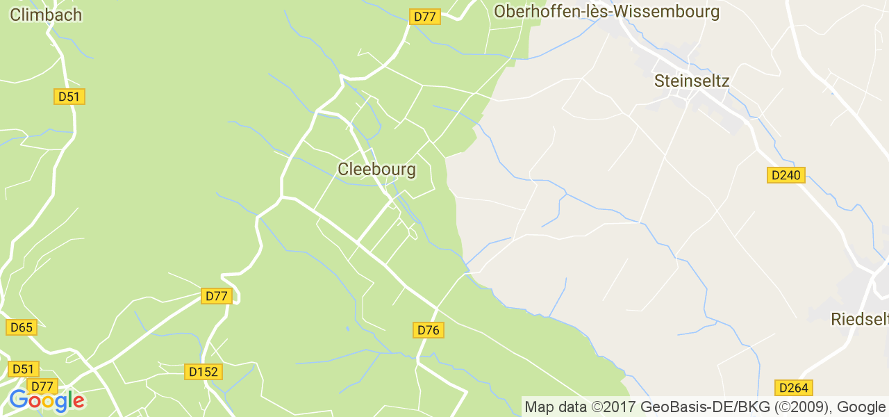 map de la ville de Cleebourg