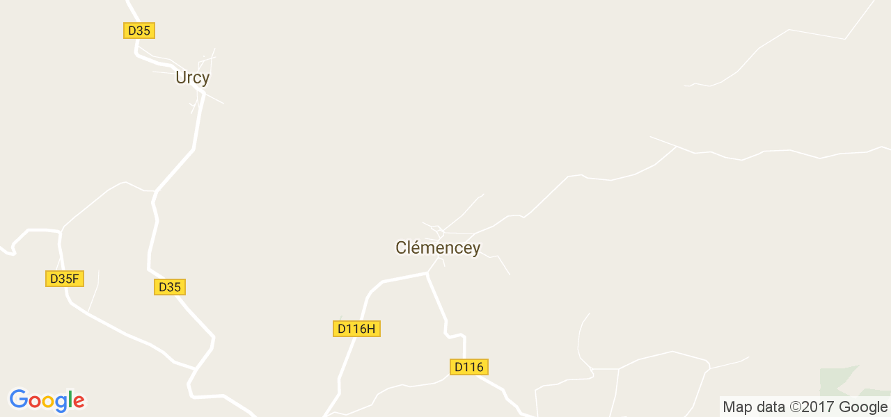 map de la ville de Clémencey