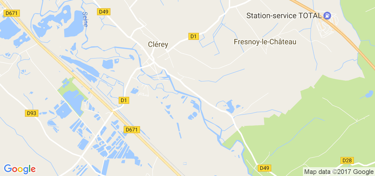 map de la ville de Clérey