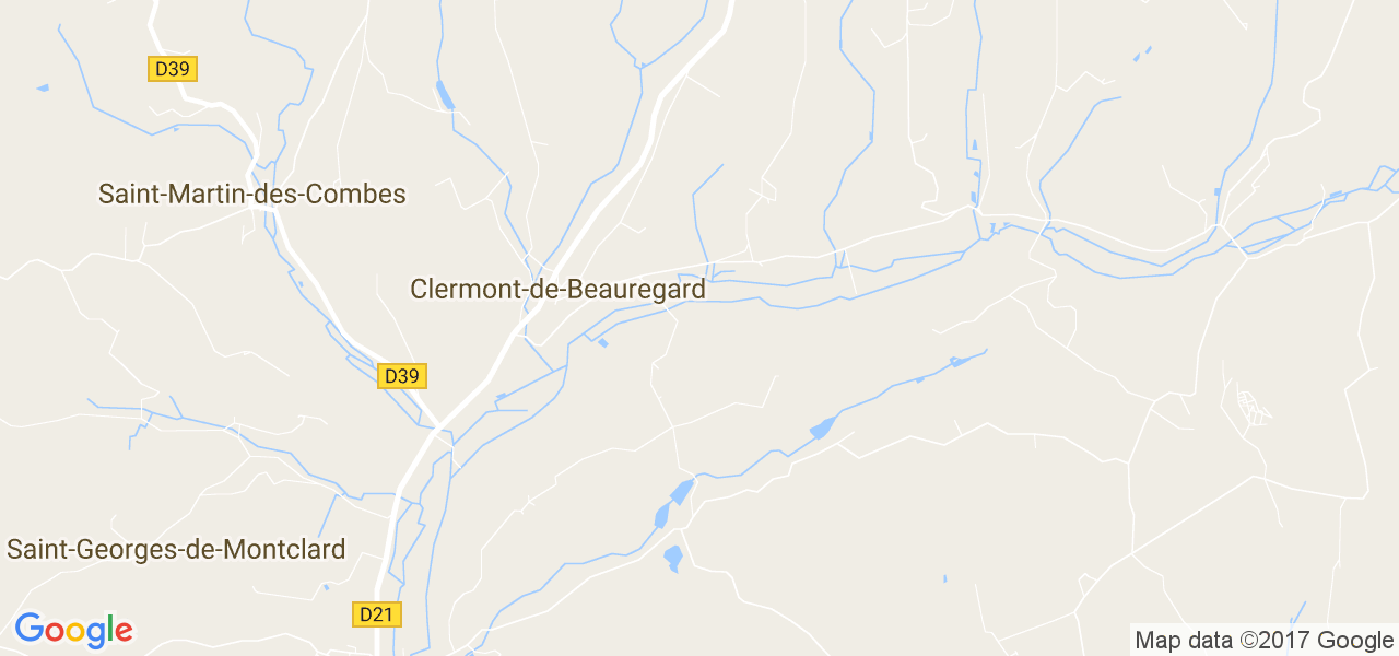 map de la ville de Clermont-de-Beauregard