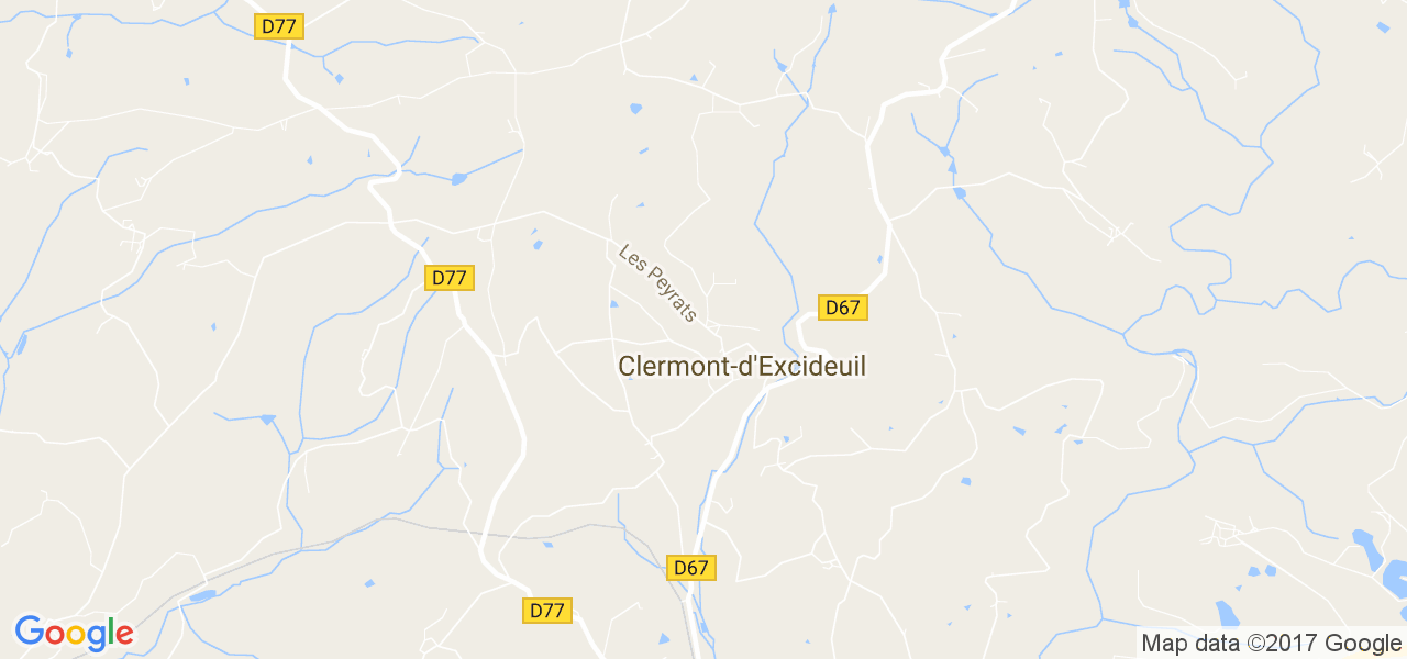 map de la ville de Clermont-d'Excideuil