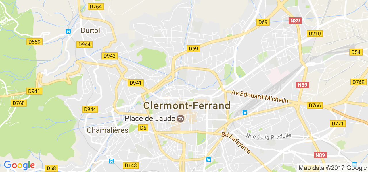 map de la ville de Clermont-Ferrand