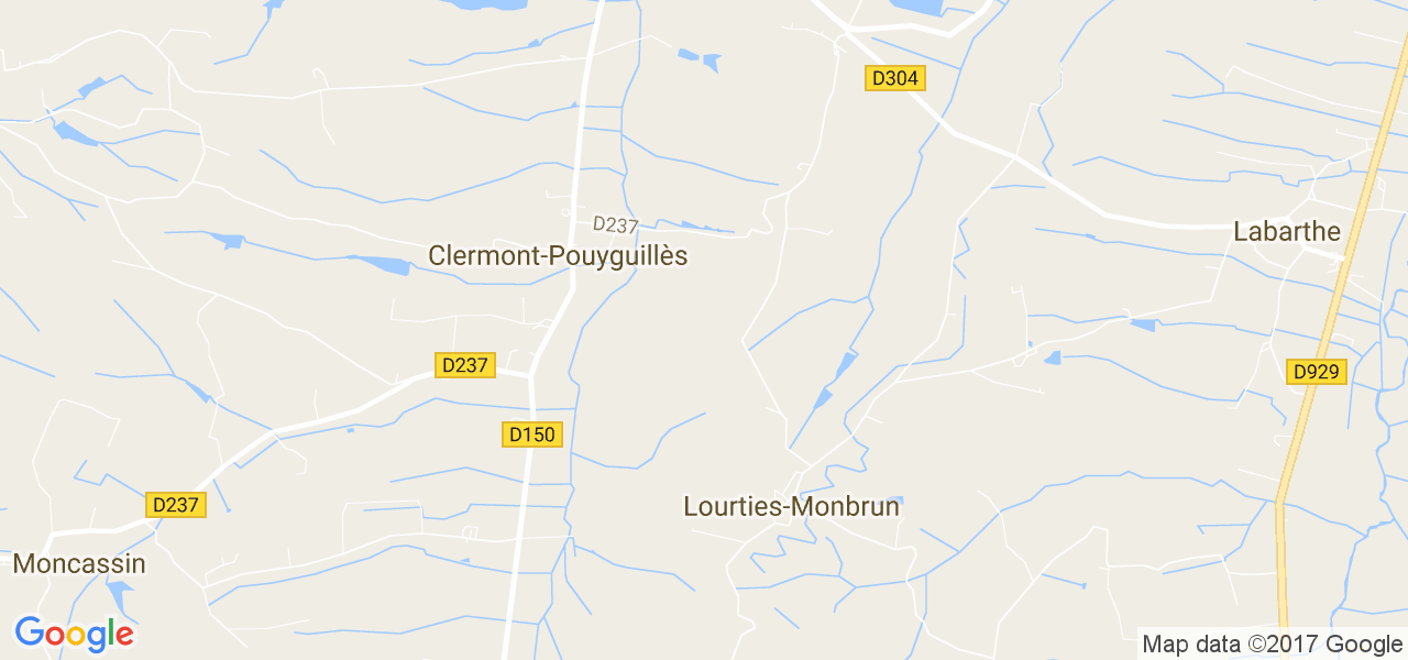 map de la ville de Clermont-Pouyguillès