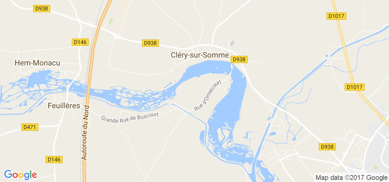 map de la ville de Cléry-sur-Somme