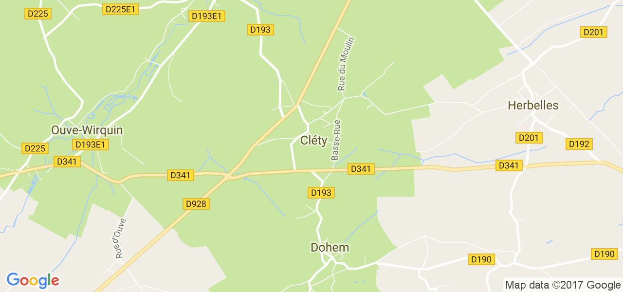map de la ville de Cléty