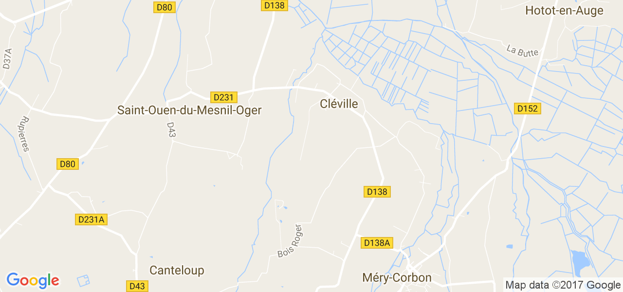 map de la ville de Cléville