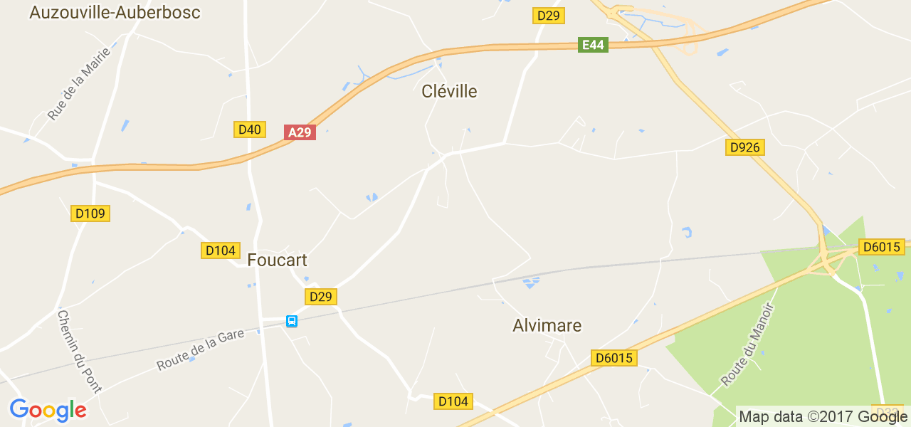 map de la ville de Cléville