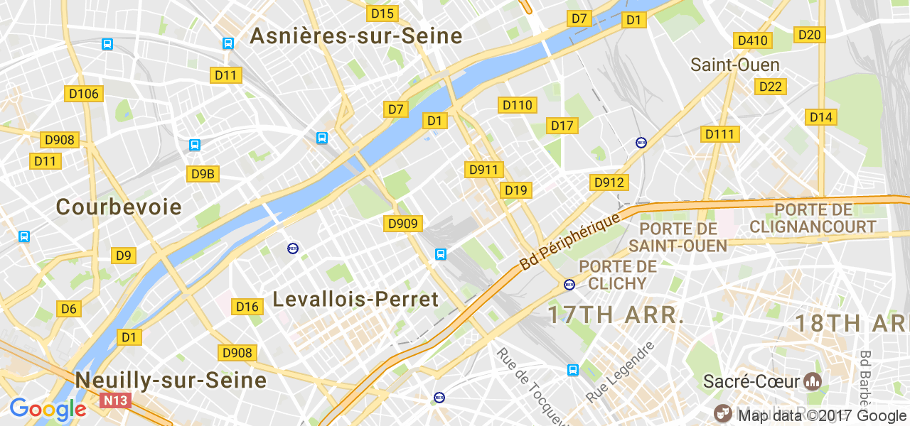 map de la ville de Clichy