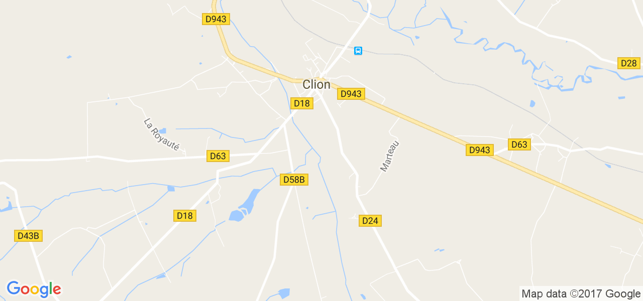 map de la ville de Clion