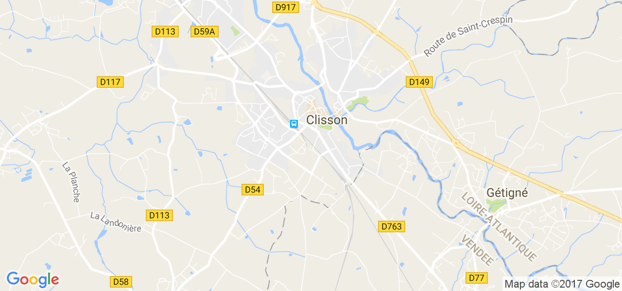 map de la ville de Clisson