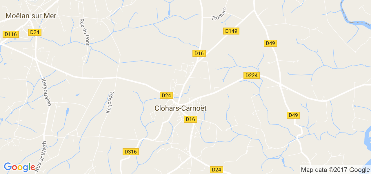 map de la ville de Clohars-Carnoët