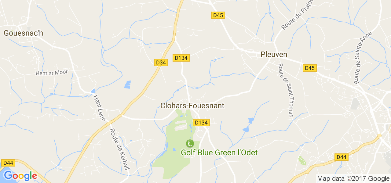 map de la ville de Clohars-Fouesnant