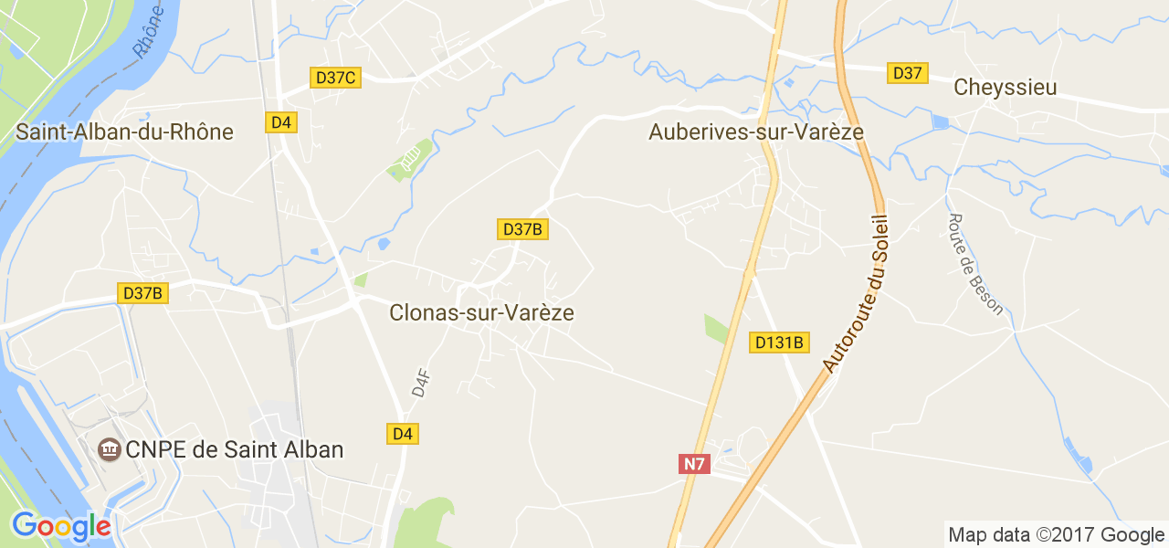 map de la ville de Clonas-sur-Varèze