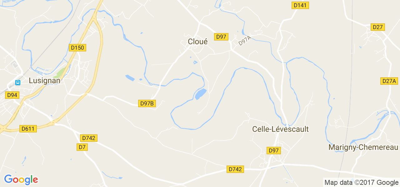 map de la ville de Cloué