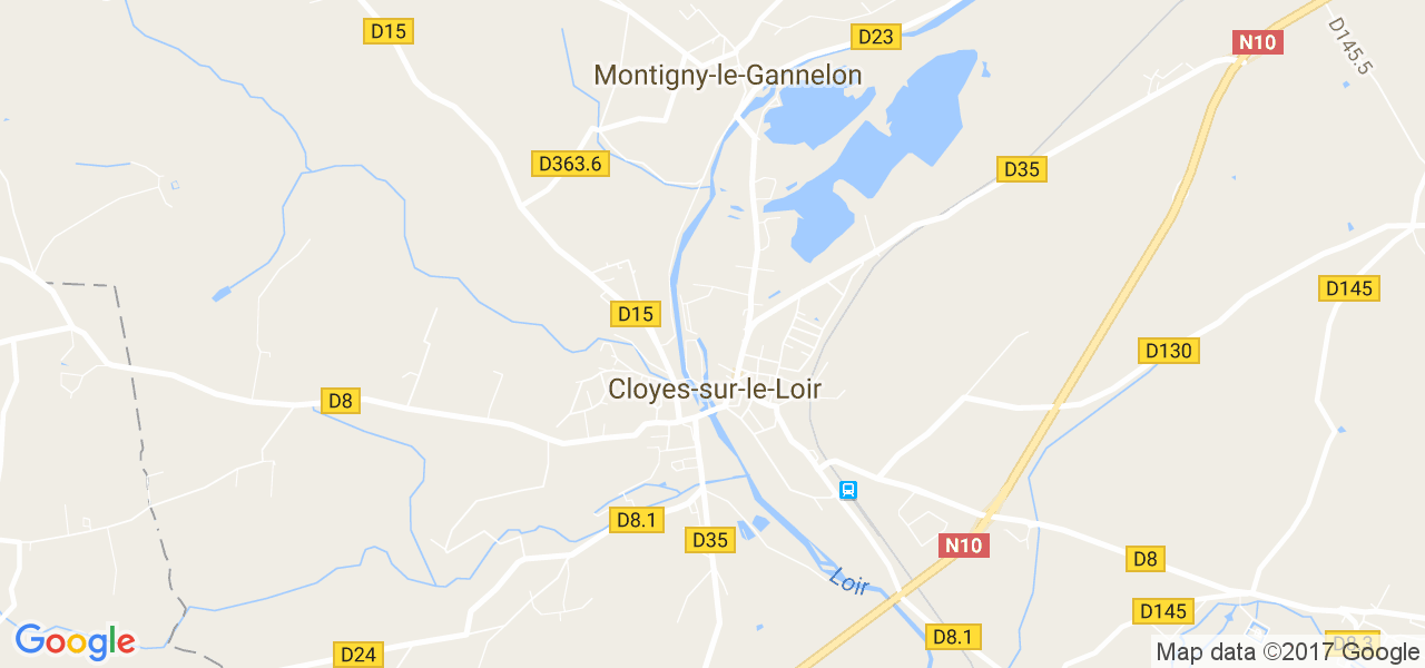 map de la ville de Cloyes-sur-le-Loir