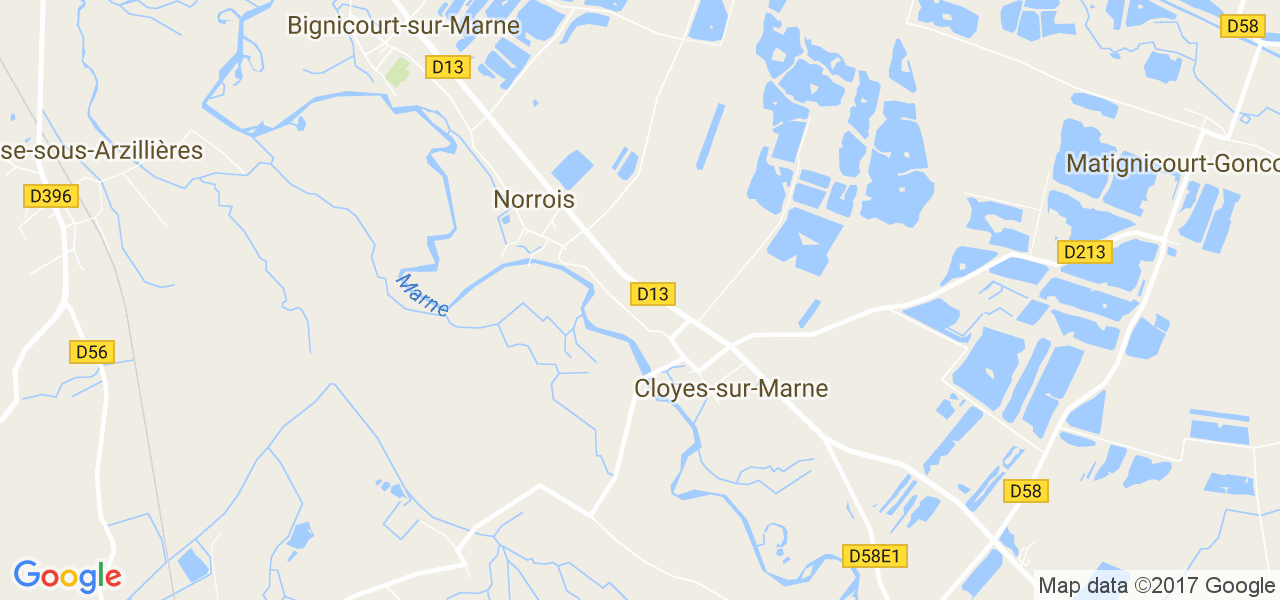 map de la ville de Cloyes-sur-Marne