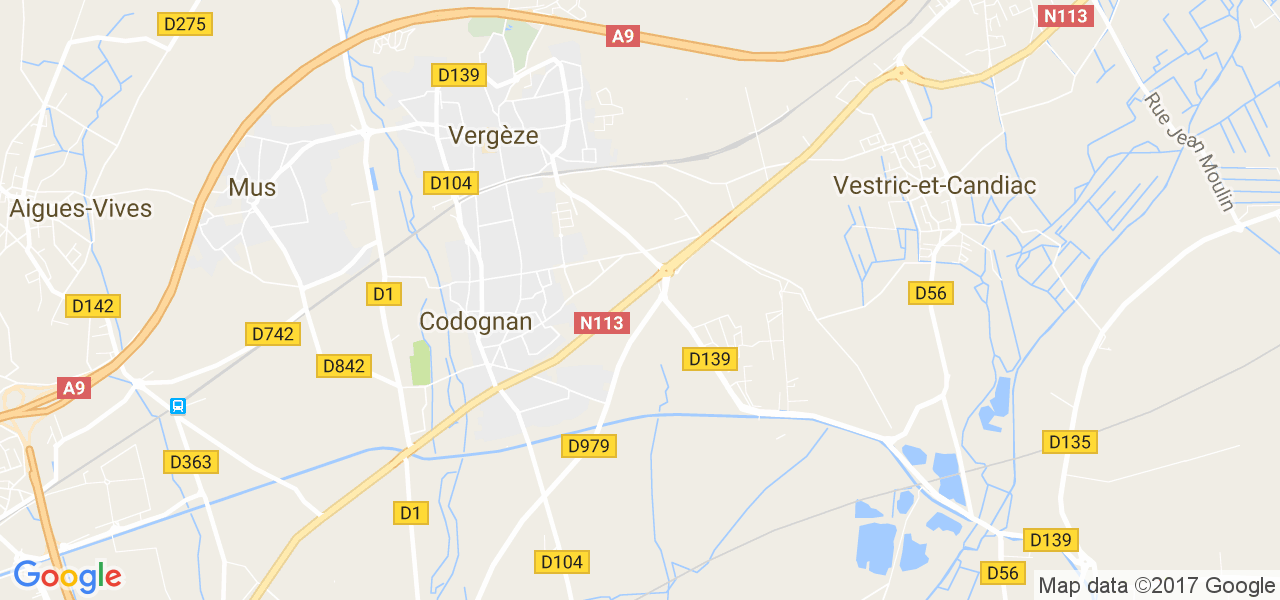 map de la ville de Codognan