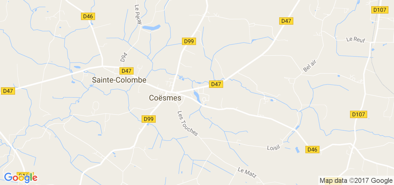 map de la ville de Coësmes