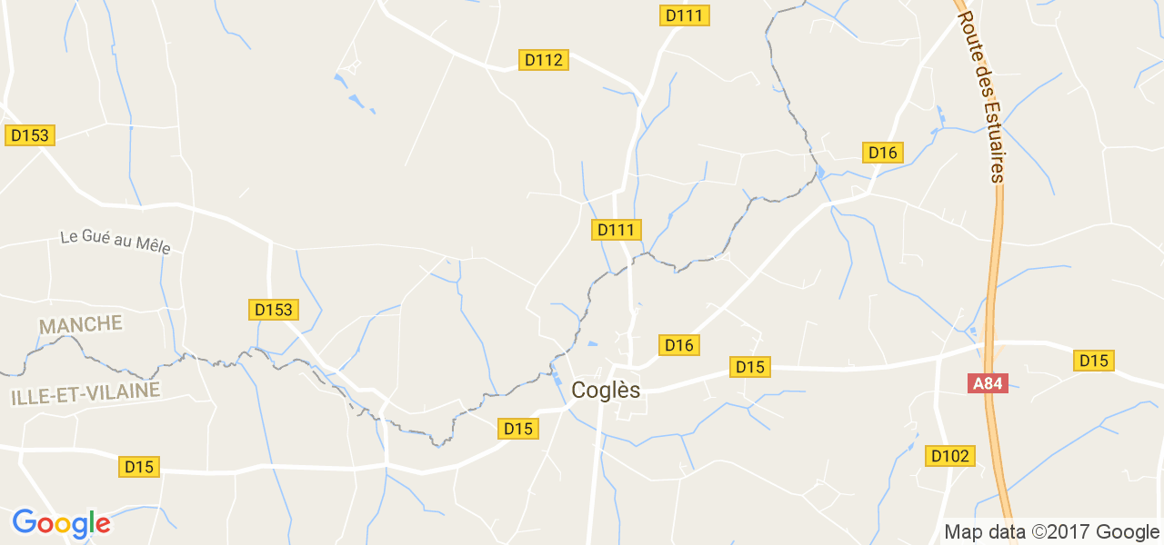 map de la ville de Coglès