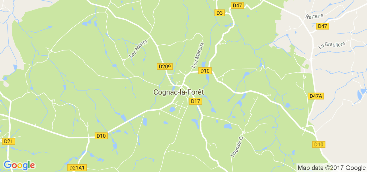 map de la ville de Cognac-la-Forêt