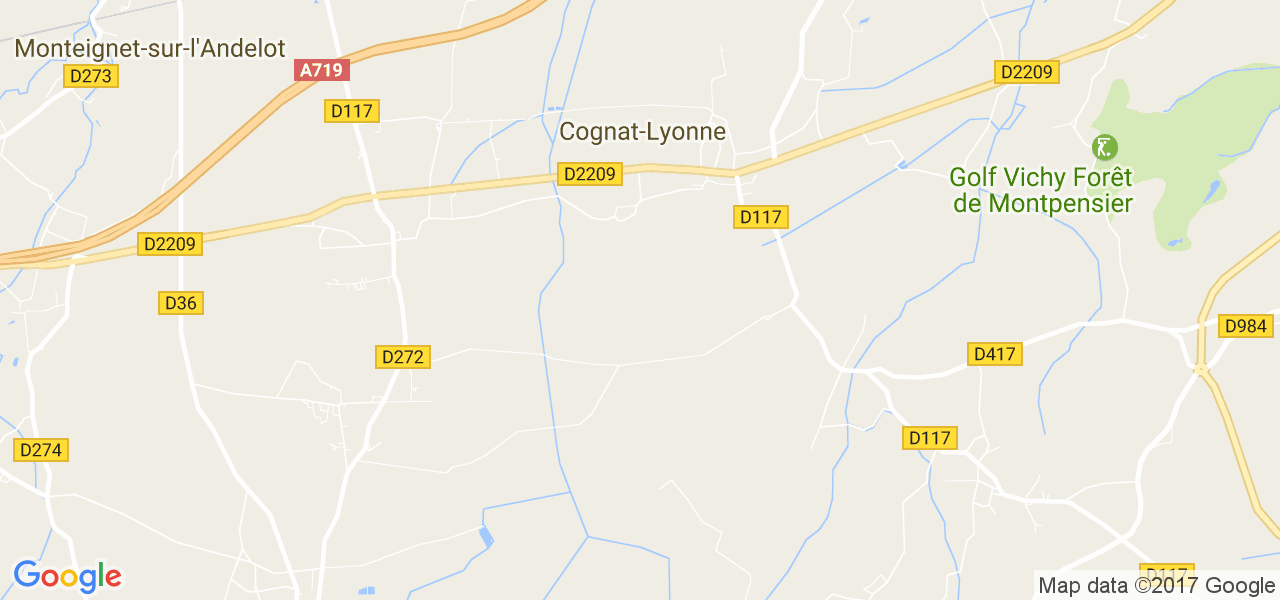 map de la ville de Cognat-Lyonne