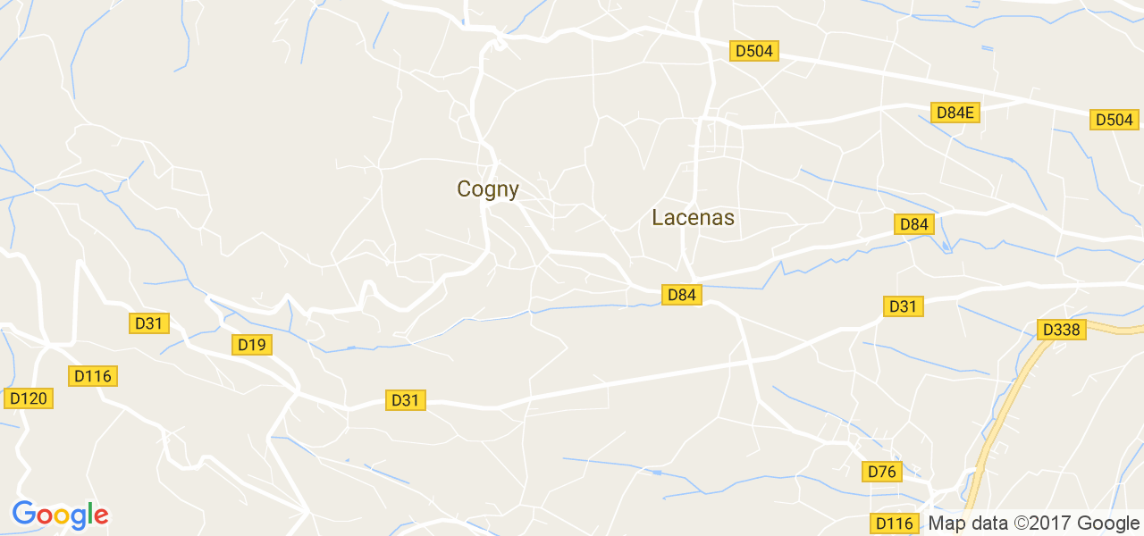 map de la ville de Cogny