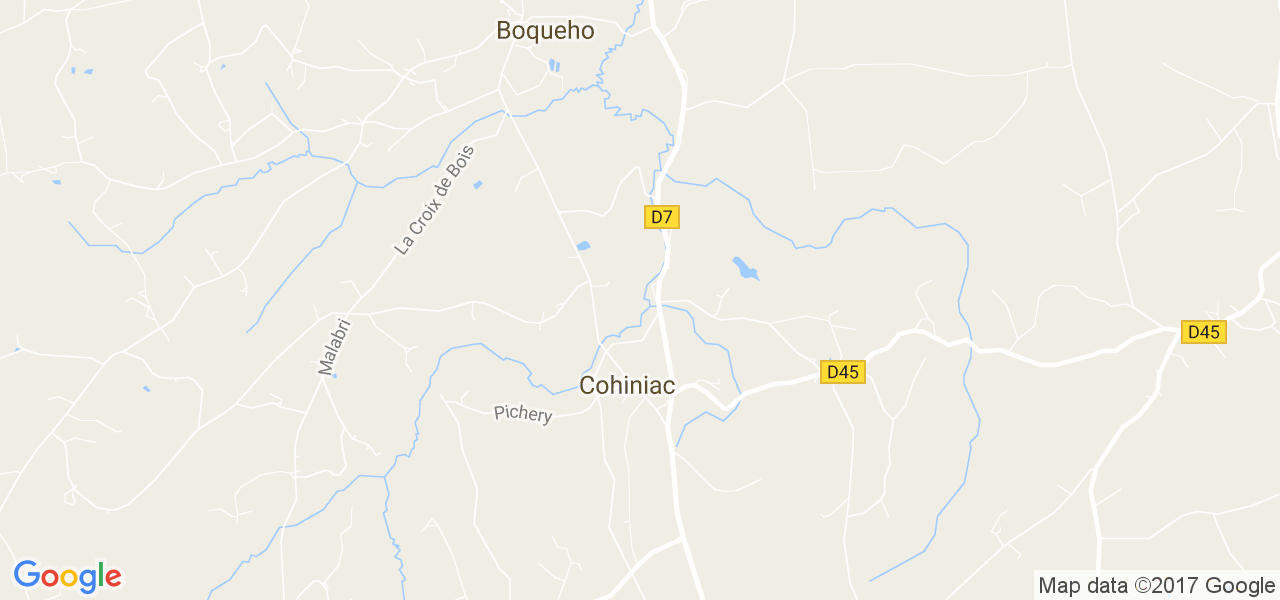 map de la ville de Cohiniac