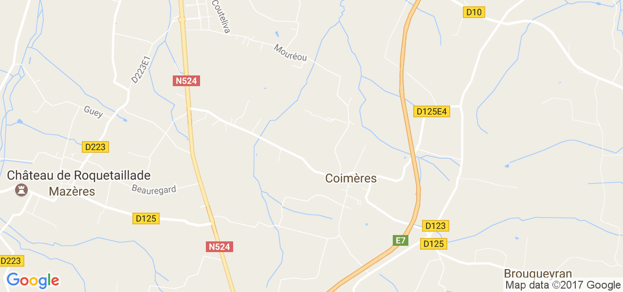 map de la ville de Coimères