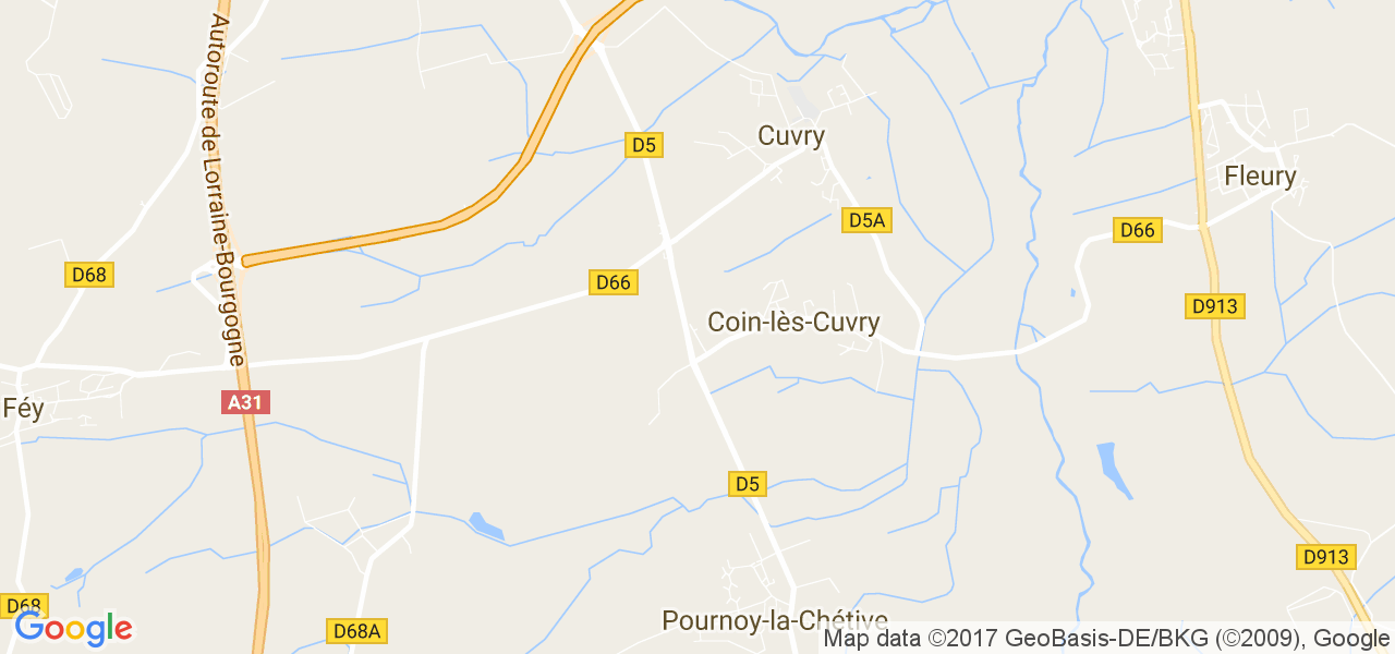 map de la ville de Coin-lès-Cuvry