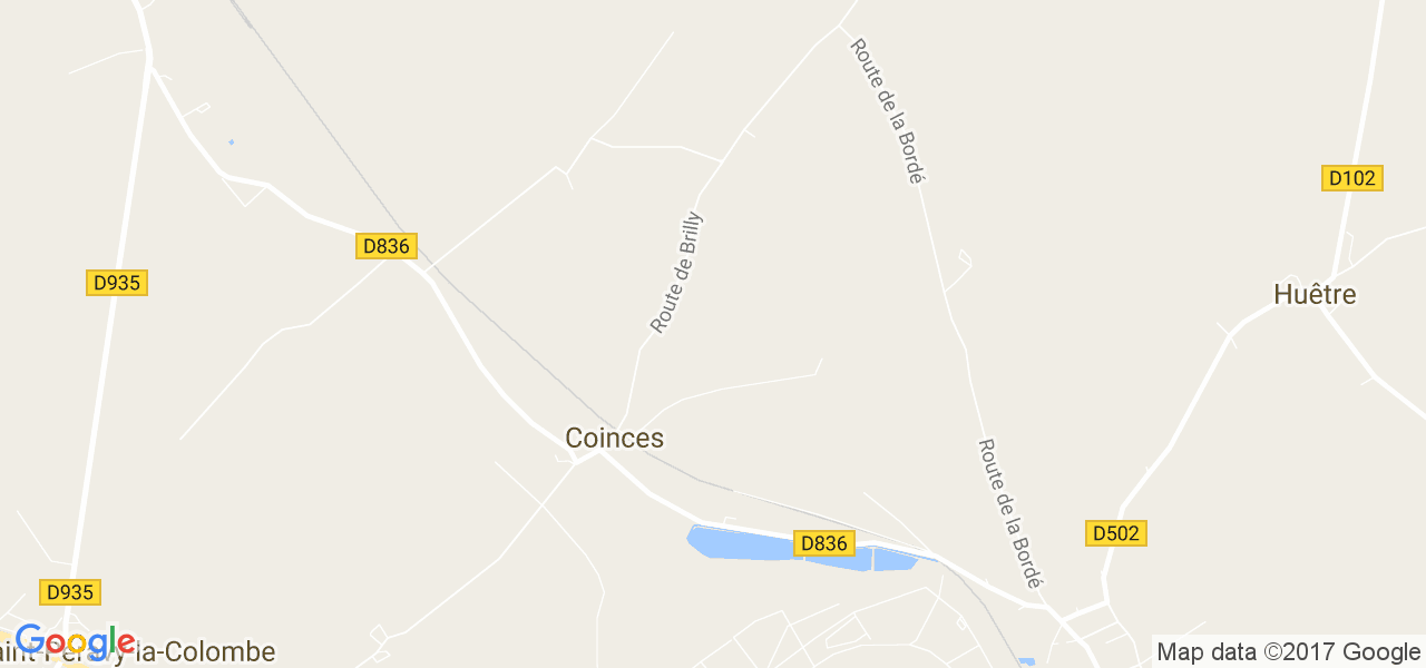 map de la ville de Coinces