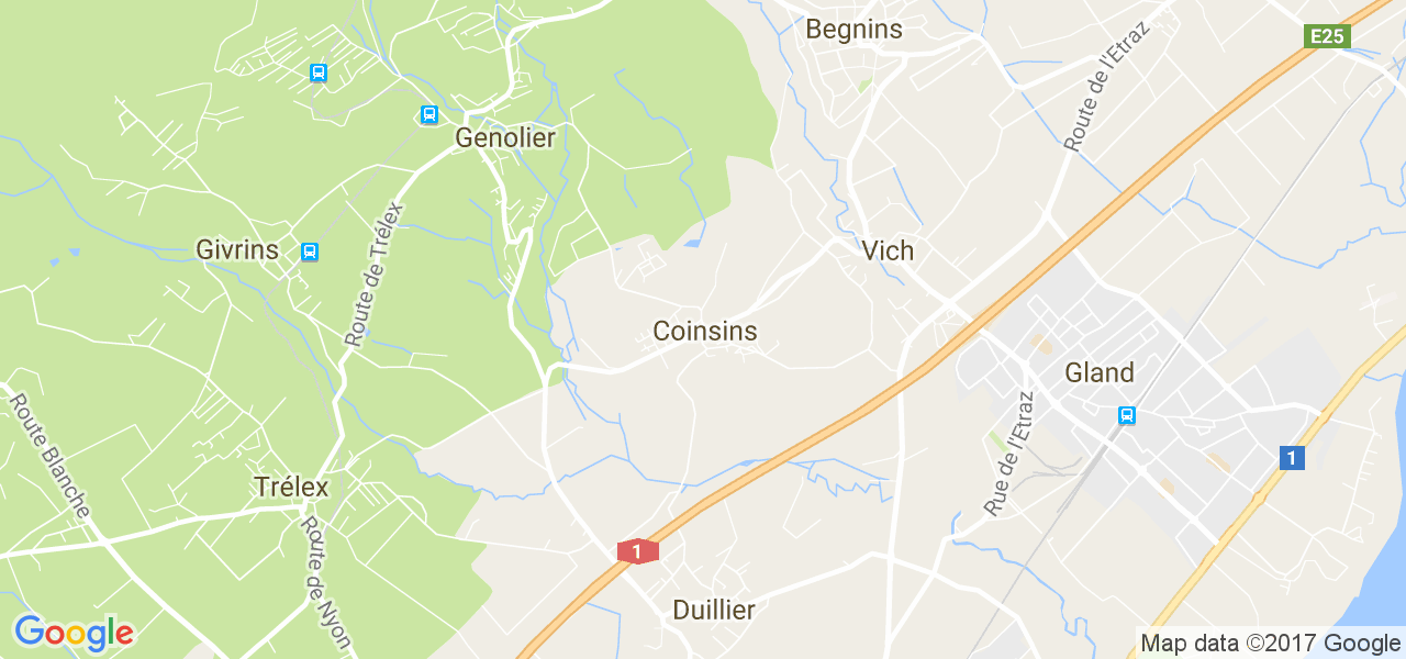 map de la ville de Coinsins