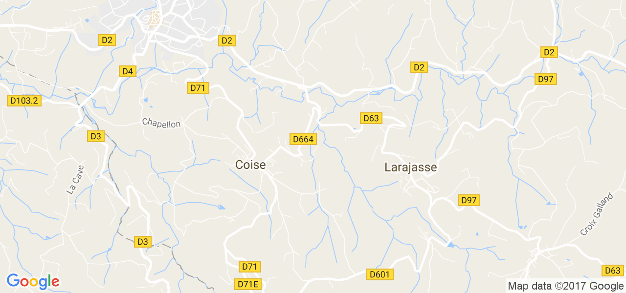 map de la ville de Coise