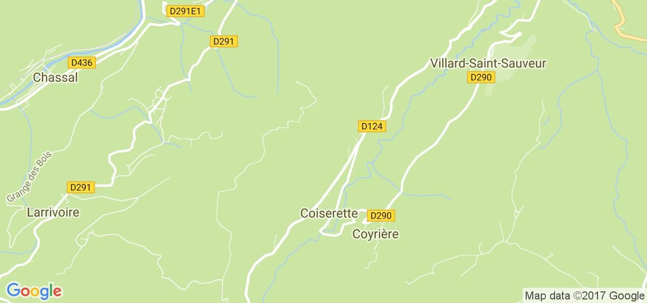 map de la ville de Coiserette