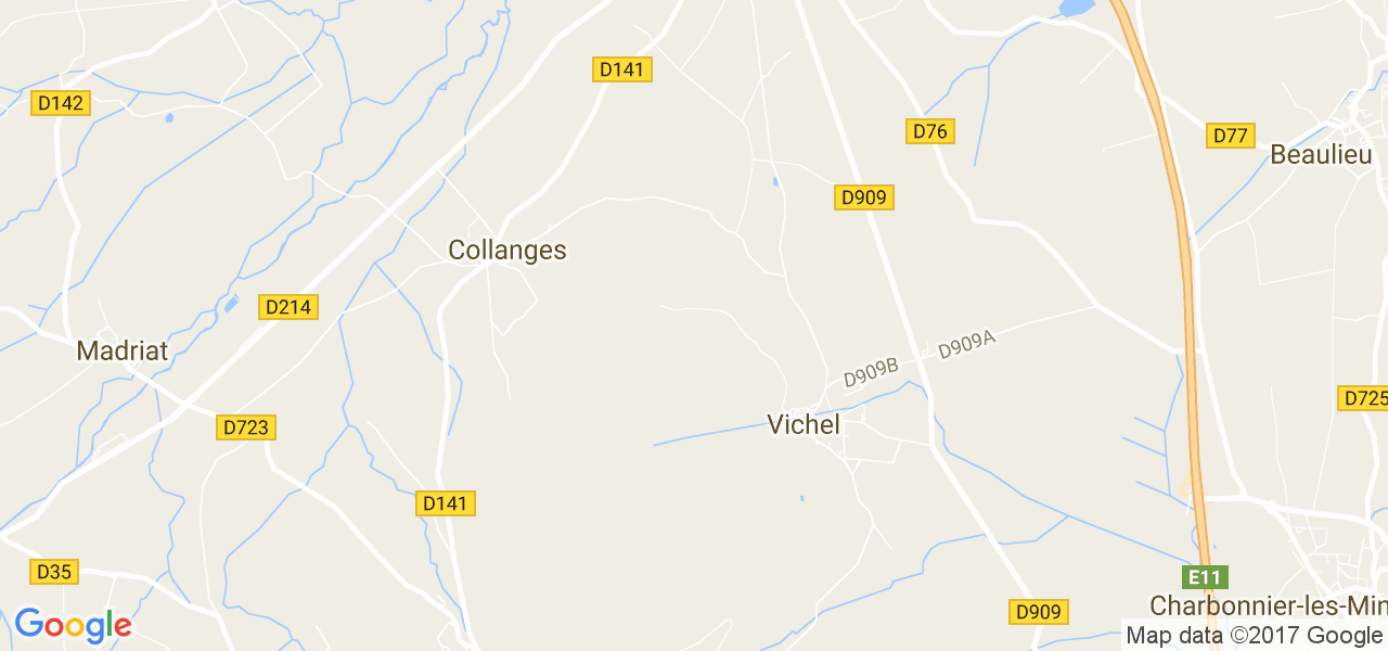 map de la ville de Collanges