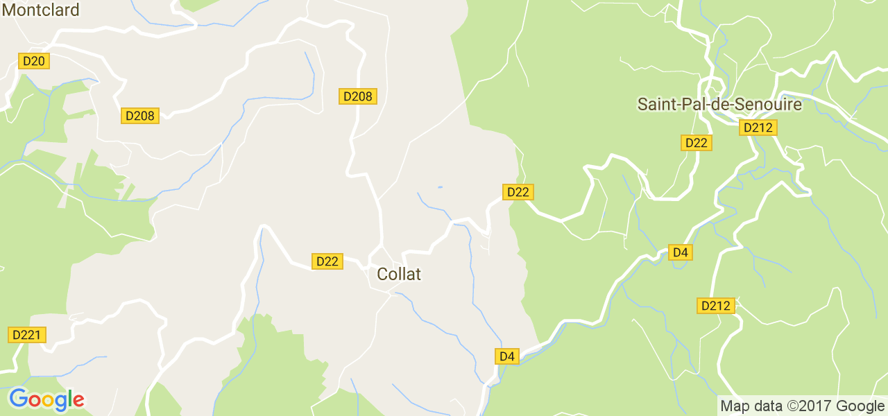 map de la ville de Collat