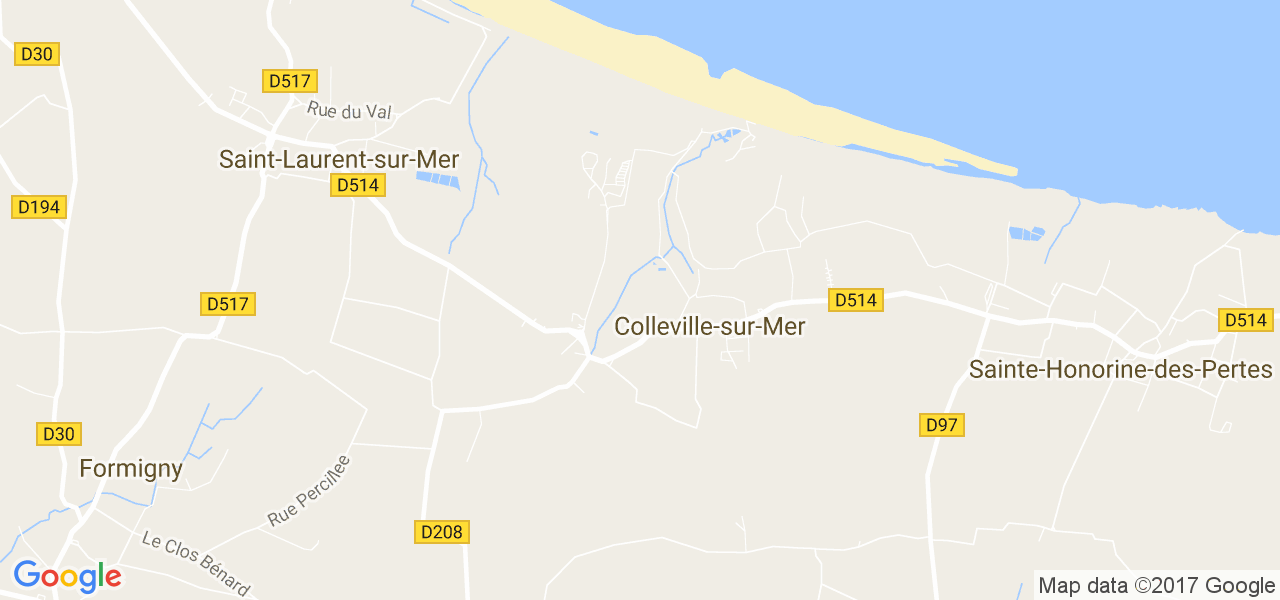 map de la ville de Colleville-sur-Mer