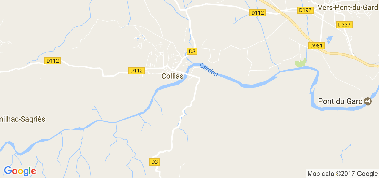 map de la ville de Collias