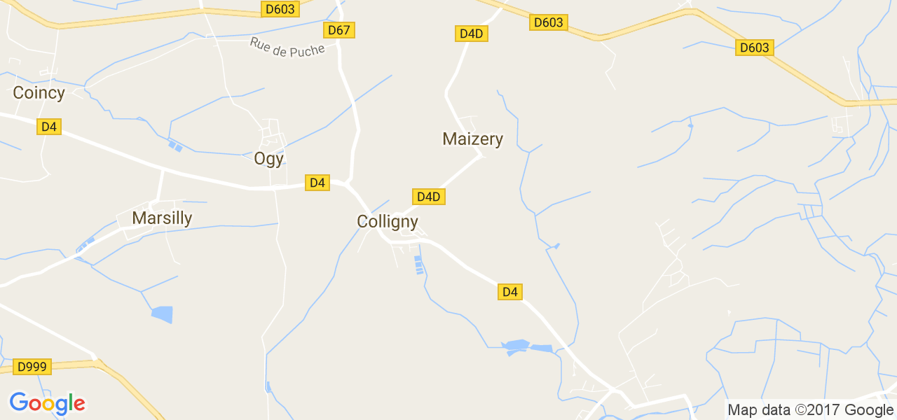 map de la ville de Colligny