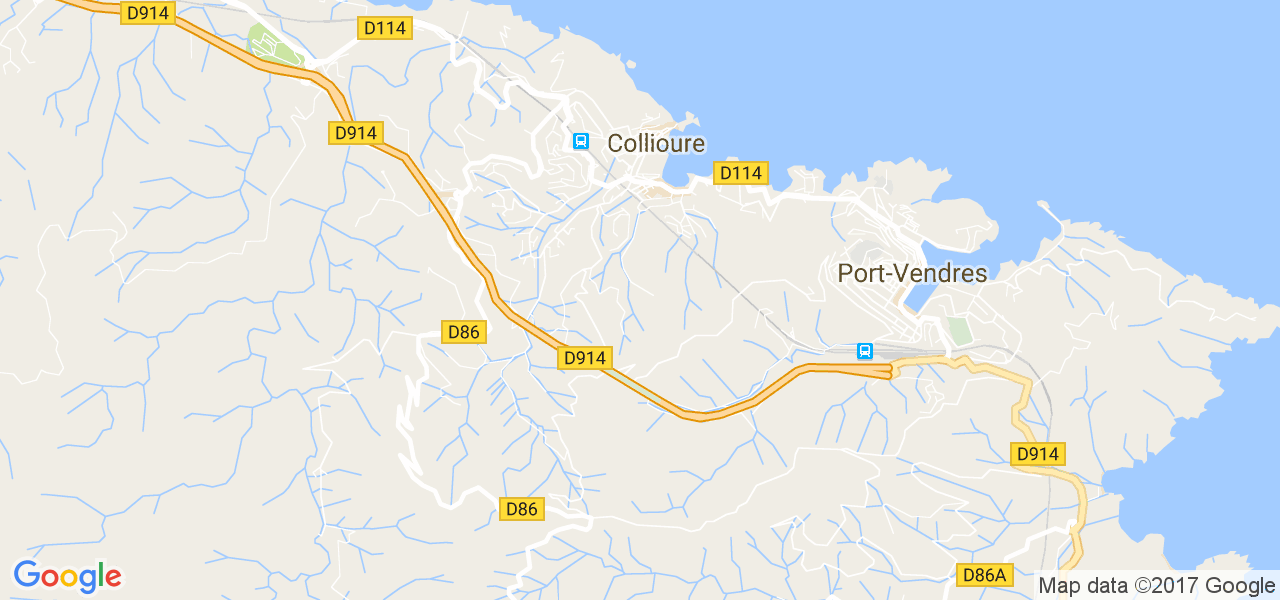 map de la ville de Collioure