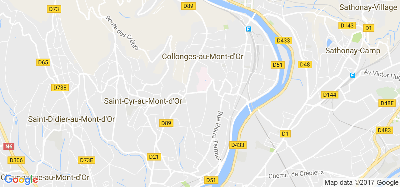 map de la ville de Collonges-au-Mont-d'Or