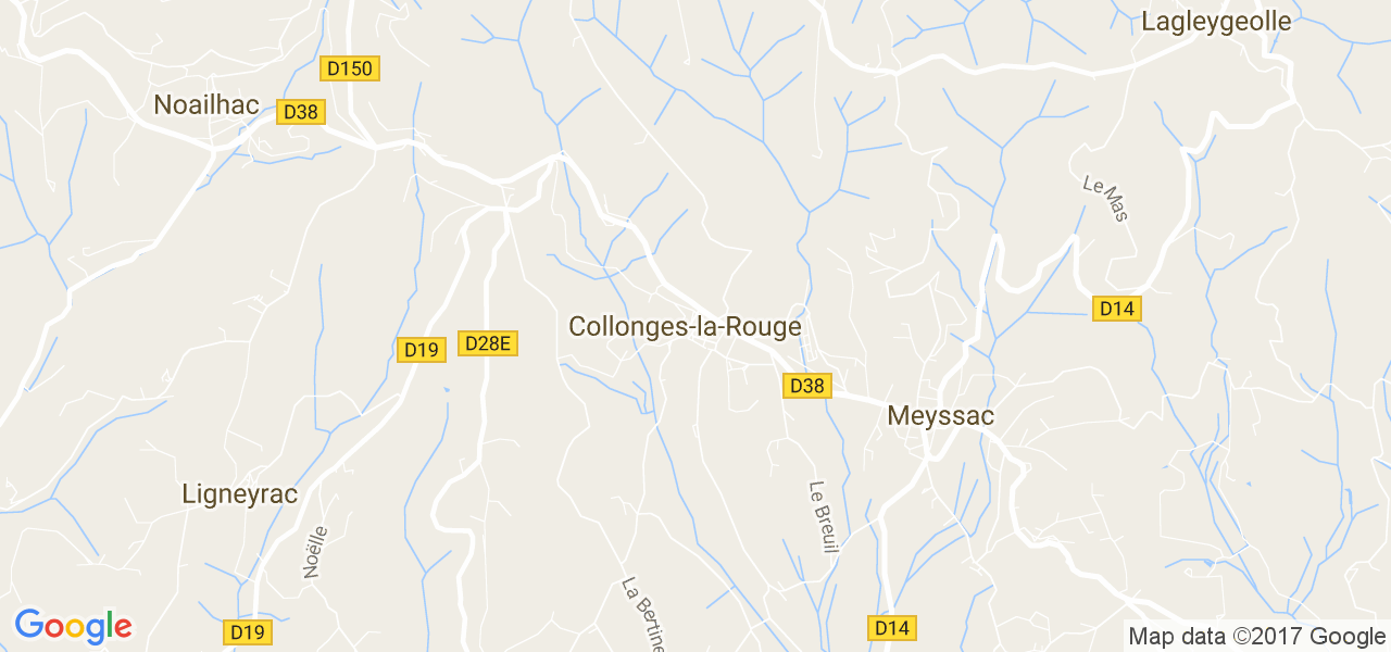 map de la ville de Collonges-la-Rouge