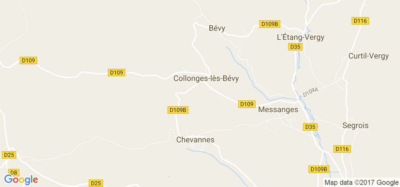 map de la ville de Collonges-lès-Bévy