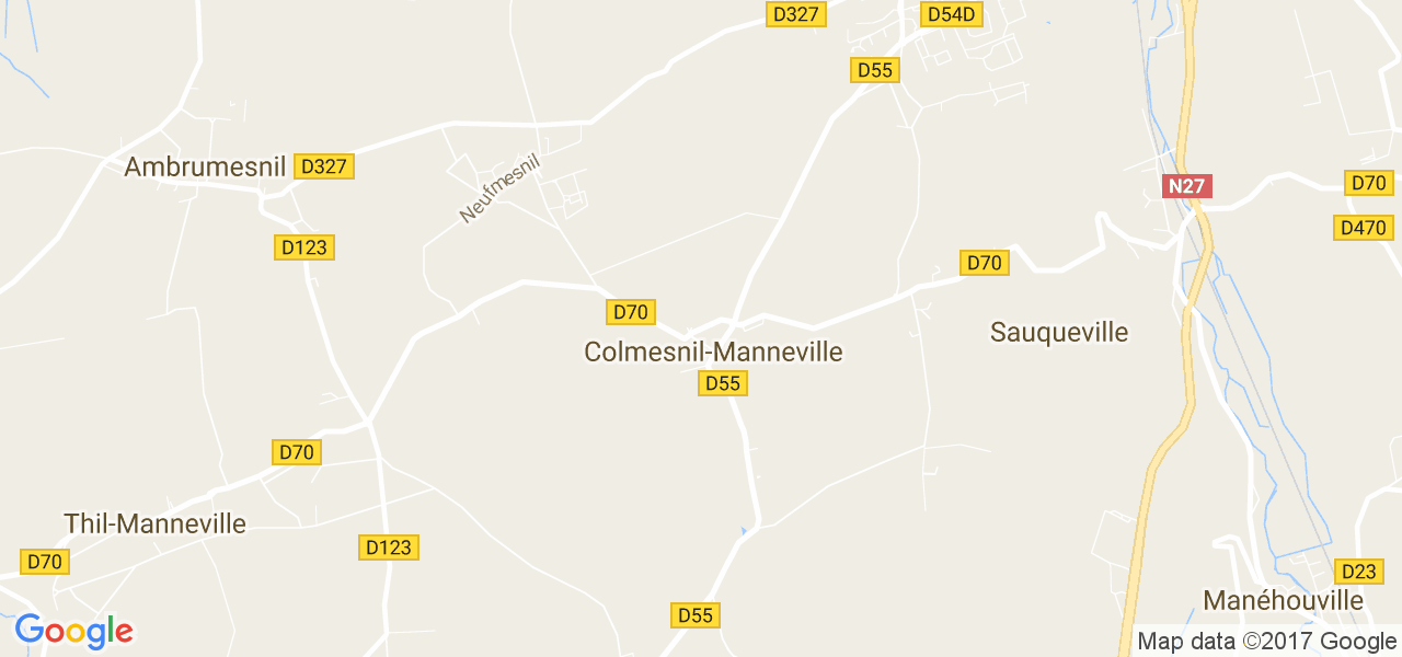 map de la ville de Colmesnil-Manneville