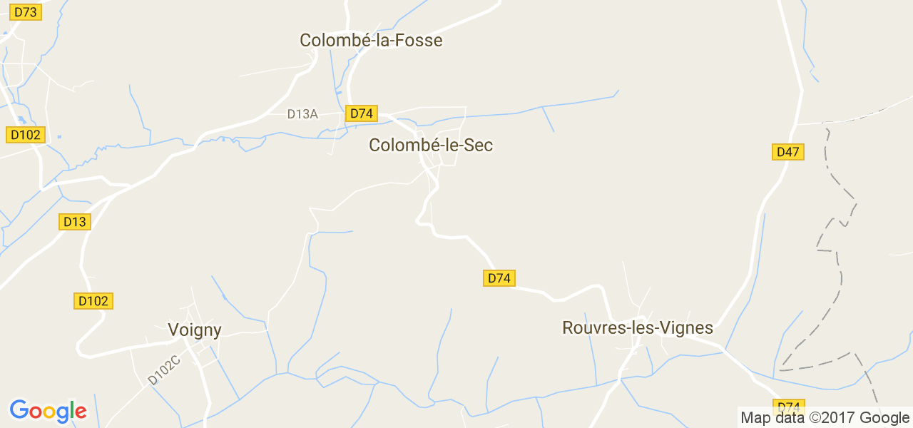 map de la ville de Colombé-le-Sec