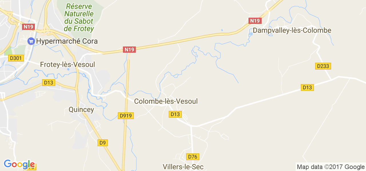 map de la ville de Colombe-lès-Vesoul