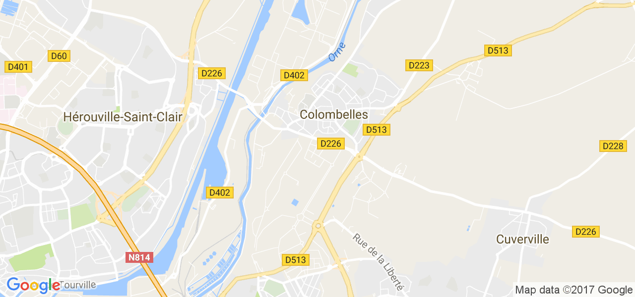 map de la ville de Colombelles