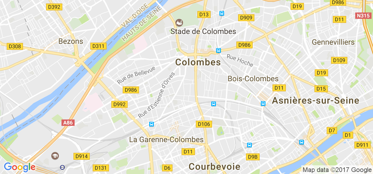 map de la ville de Colombes