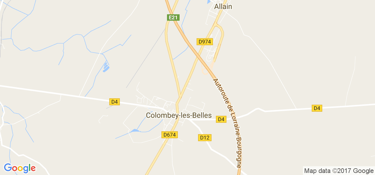 map de la ville de Colombey-les-Belles