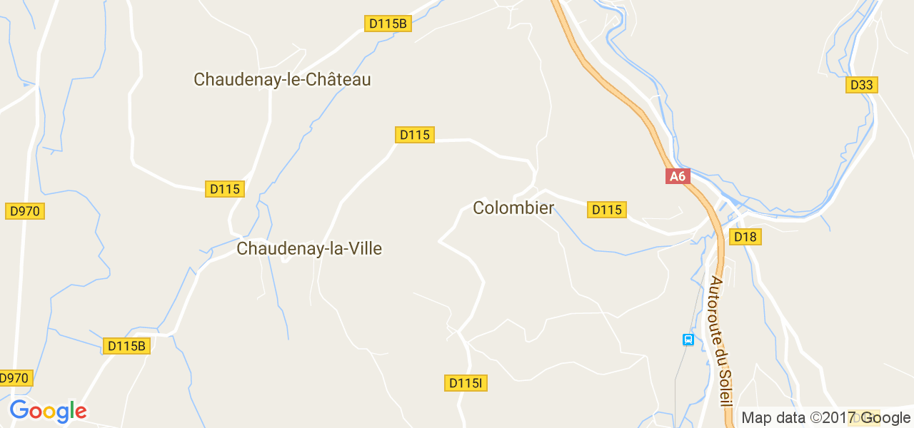 map de la ville de Colombier